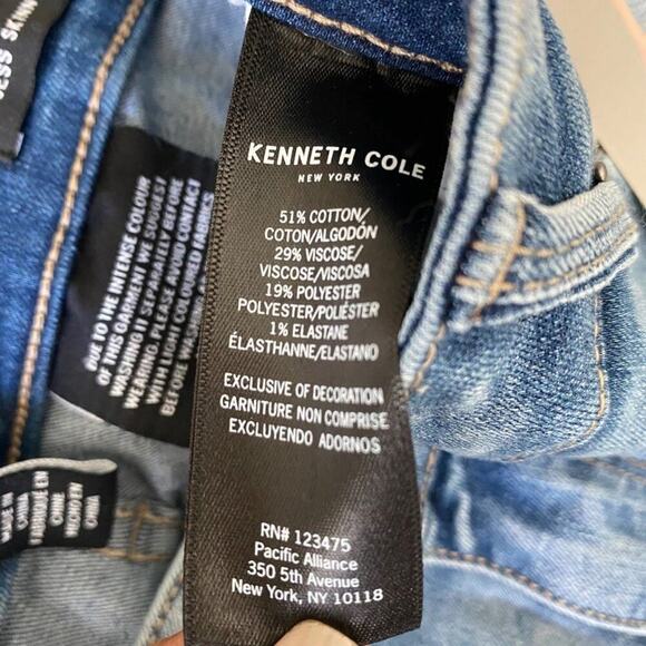 Kenneth‎ Cole sz 12 blue distressed denim jeans NWT - Picture 8 of 11